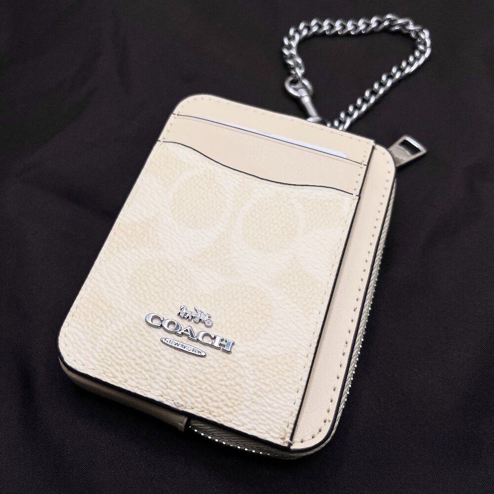 Coach Card Case with ID Window - Yellow Leather - Silver Hardware